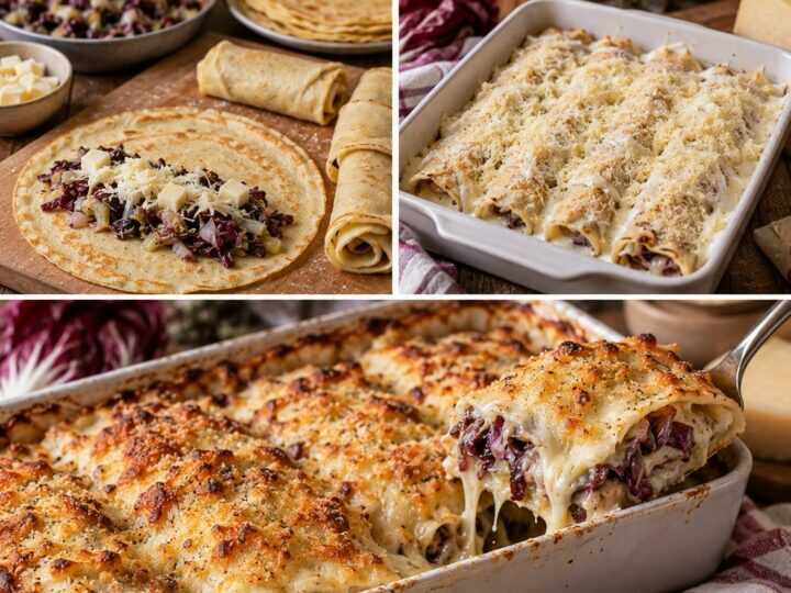 Crespelle Gratinate con Radicchio, Montasio e Porri – Friuli-Venezia Giulia