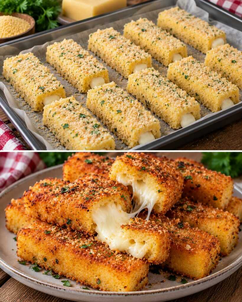 Bastoncini Croccanti di Polenta con Cuore di Mozzarella