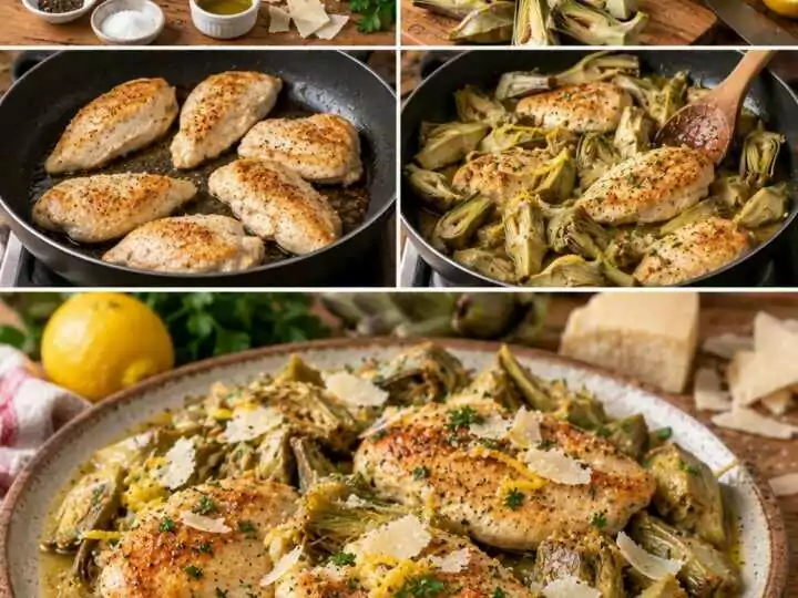 Pollo in Padella con Carciofi, Limone e Pecorino – Toscana