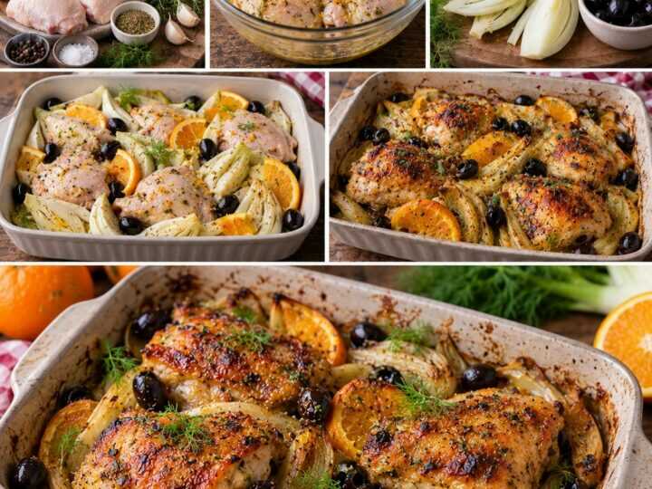 Pollo al Forno con Finocchi, Arancia e Olive Nere – Sicilia