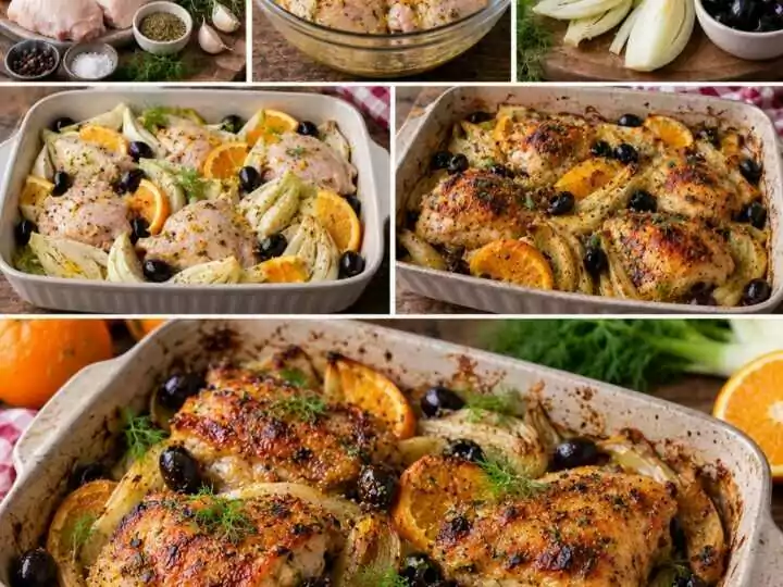 Pollo al Forno con Finocchi, Arancia e Olive Nere – Sicilia