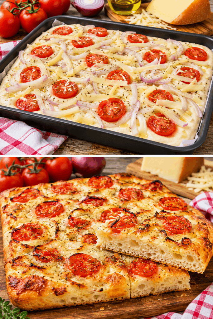 Focaccia Siciliana con Pomodoro, Cipolla e Caciocavallo – Sicilia
