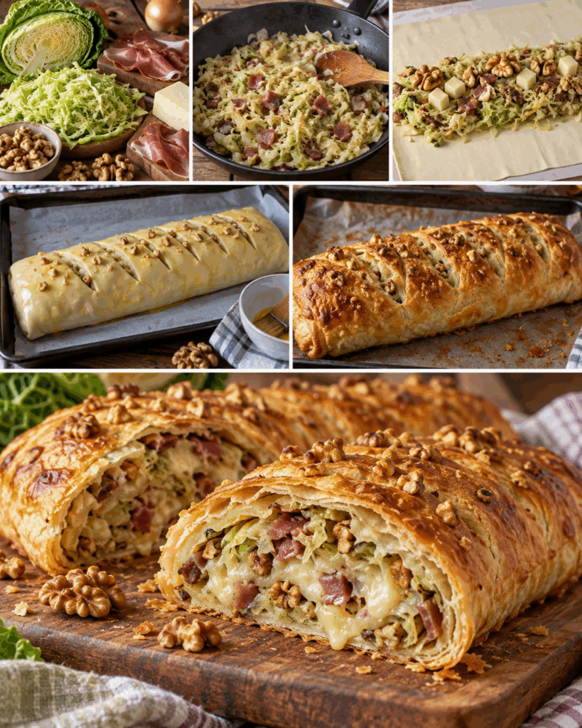 Strudel Salato con Verza, Speck, Fontina e Noci – Trentino-Alto Adige