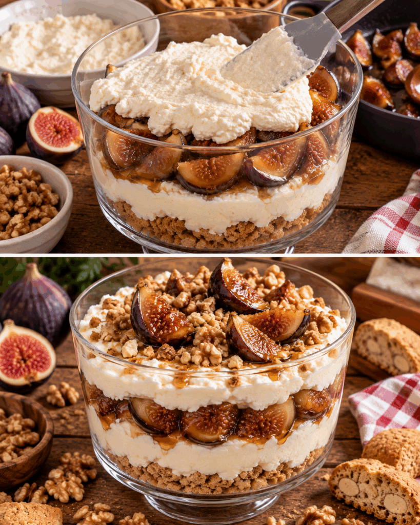 Coppa di Ricotta, Fichi Caramellati e Noci – Toscana
