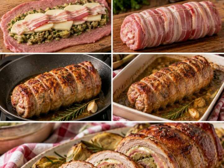 Rollè di Vitello con Carciofi, Scamorza Affumicata e Pancetta – Lazio