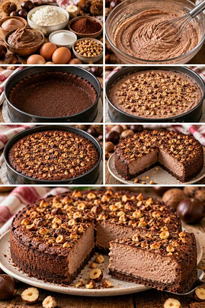 Torta Cremosa alle Castagne con Ricotta, Cacao e Nocciole – Toscana