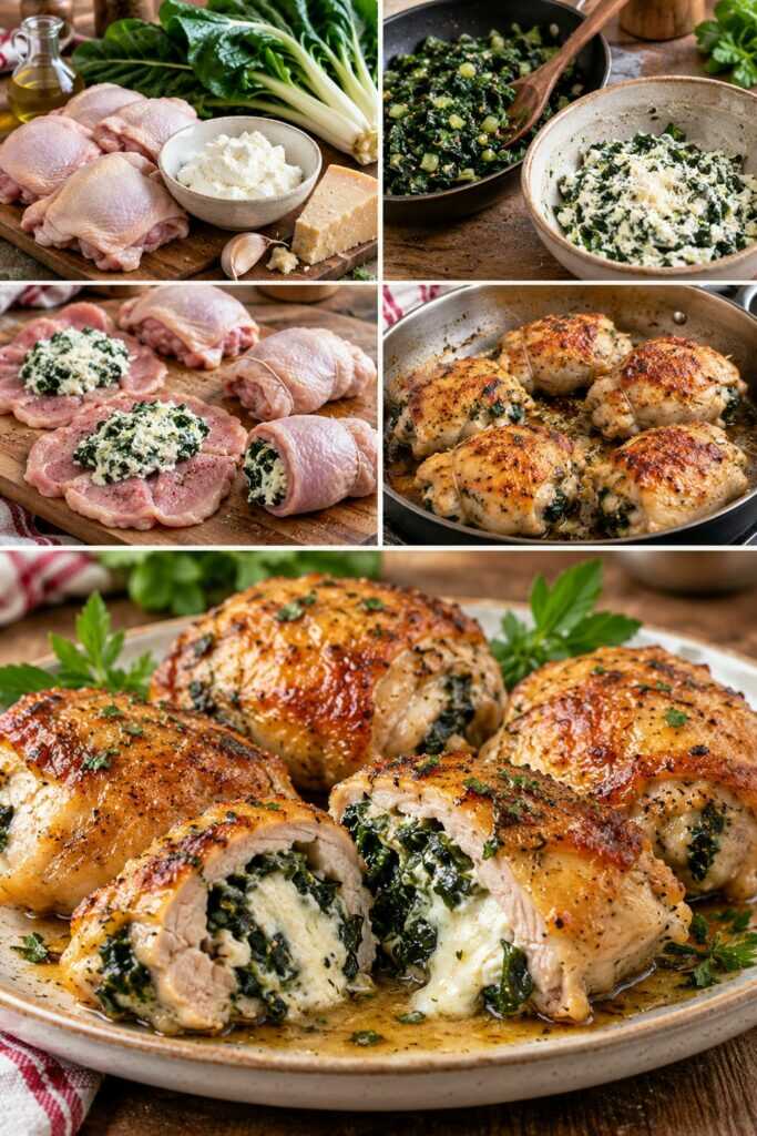 Sovracosce di Pollo Ripiene con Bietole, Ricotta e Pecorino