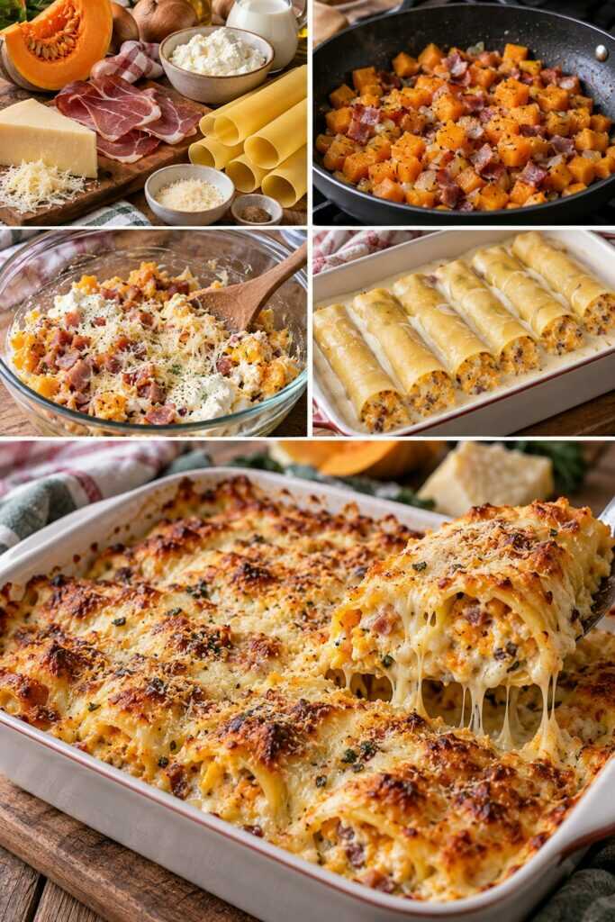 Cannelloni di Zucca con Ricotta, Speck e Montasio – Friuli-Venezia Giulia