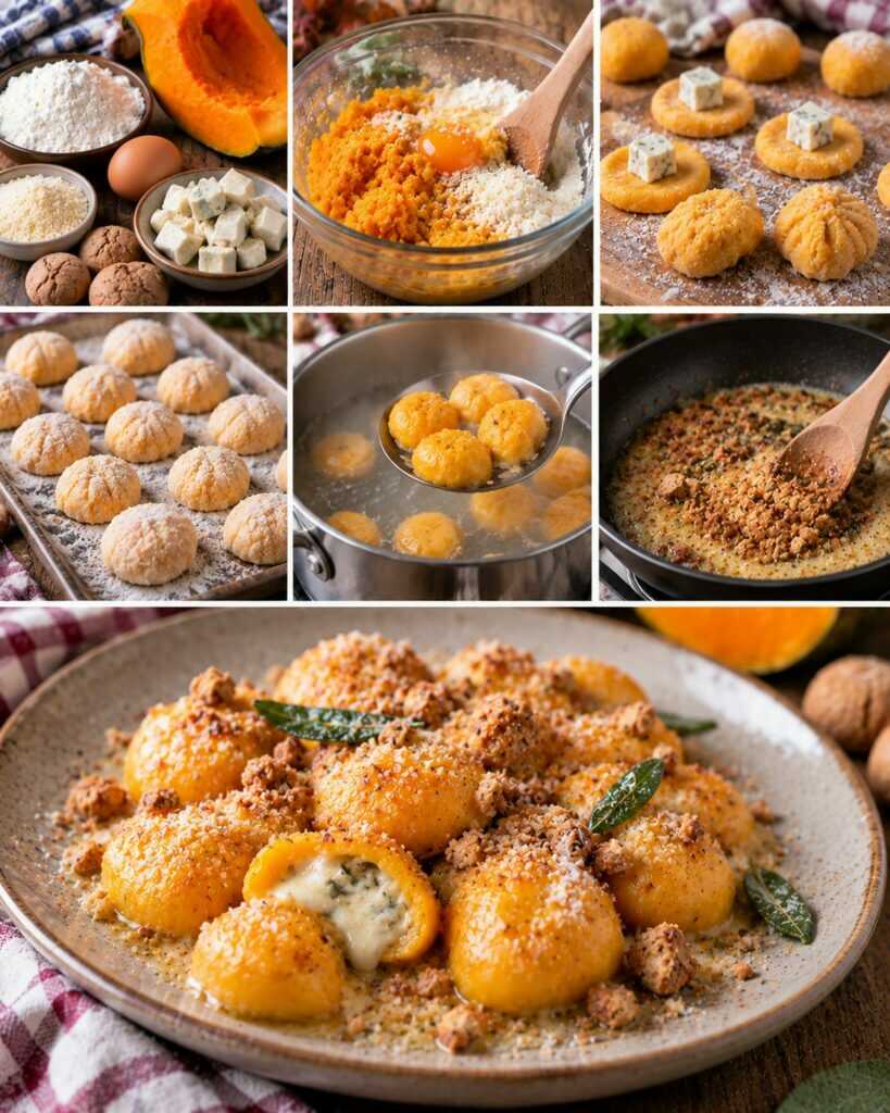 Gnocchi di Zucca Ripieni di Gorgonzola con Burro e Amaretti – Lombardia
