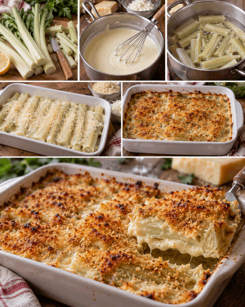 Cardi al Forno con Besciamella al Parmigiano e Pangrattato Croccante – Piemonte