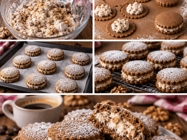 Biscotti di Frolla al Caffè con Cuore di Ricotta e Noci – Sicilia