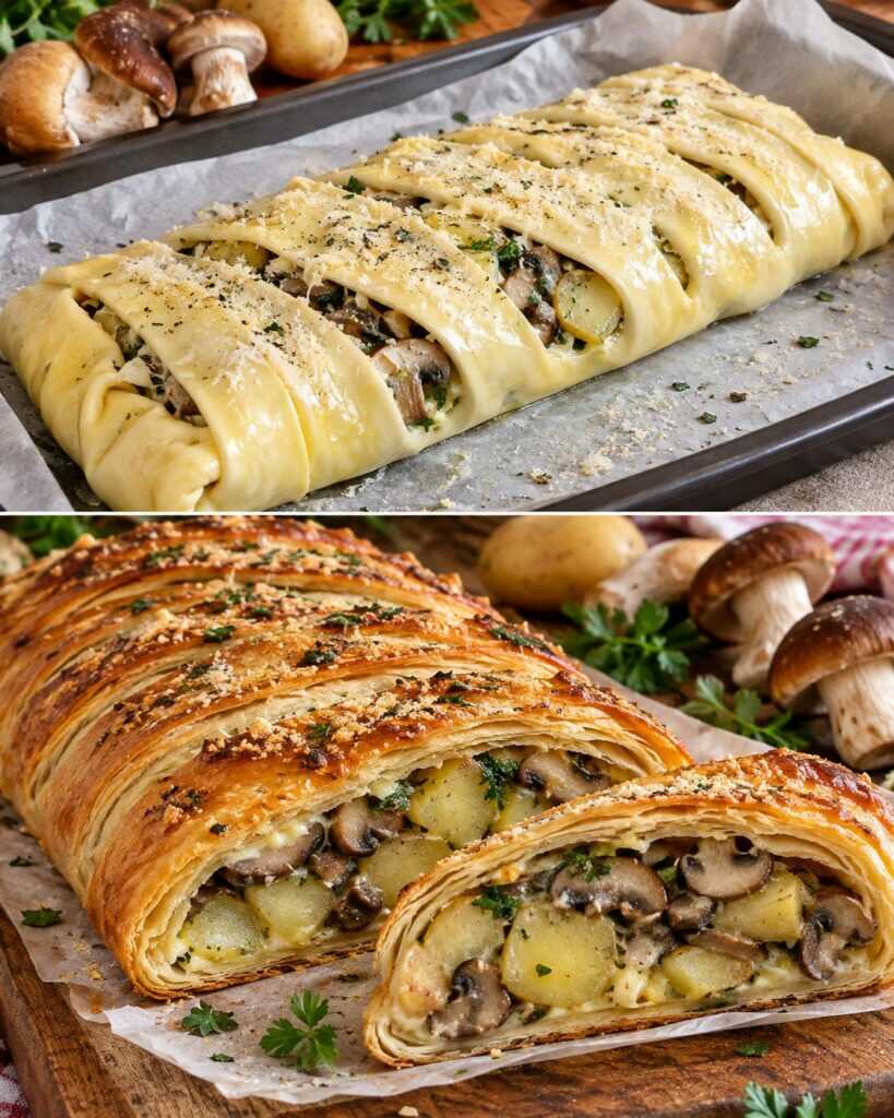 Strudel di Patate Ripieno di Funghi di Bosco