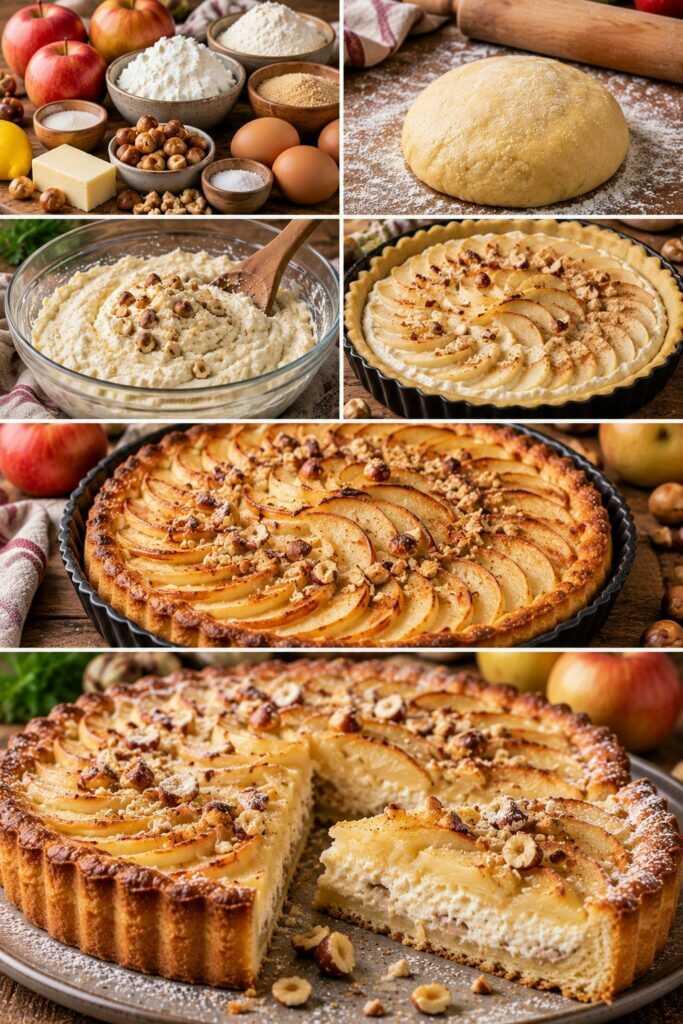Crostata Morbida alle Mele, Crema di Ricotta e Nocciole – Piemonte