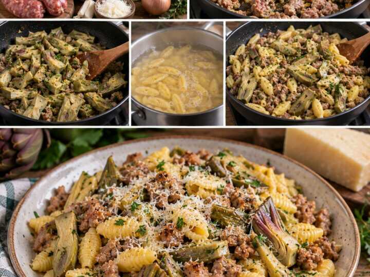 Gnocchetti Sardi con Carciofi, Pecorino e Salsiccia – Sardegna