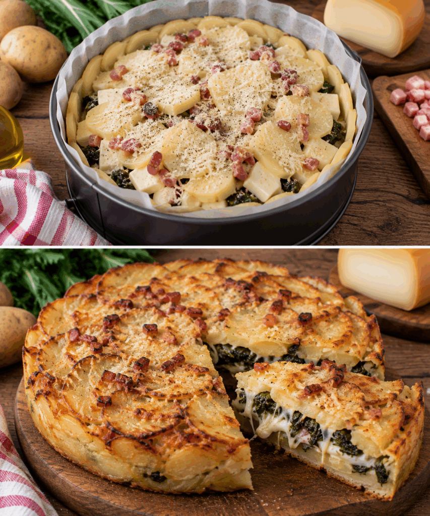 Rustico di Patate con Scamorza, Cicoria e Pancetta – Lazio