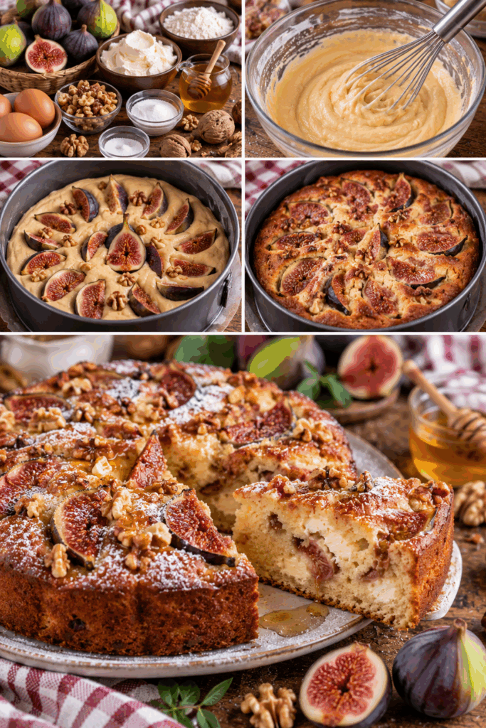 Torta Morbida ai Fichi con Mascarpone, Miele e Noci – Toscana