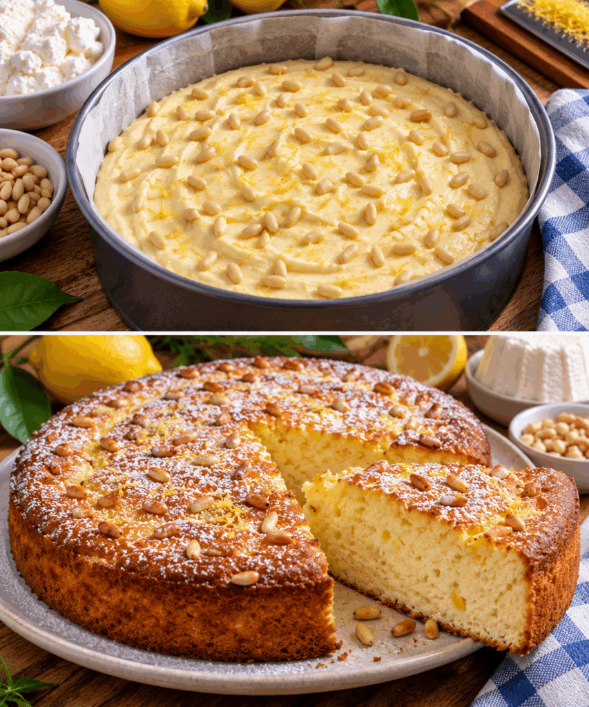Torta Soffice di Ricotta, Limone e Pinoli – Liguria