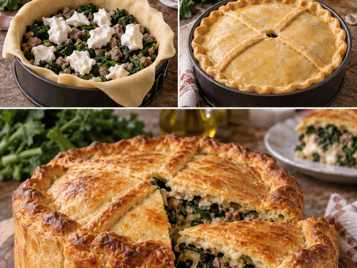Pizza Rustica con Cime di Rapa, Burrata e Salsiccia – Puglia