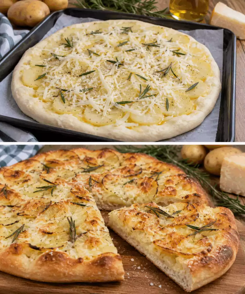 Pizza Bianca con Patate, Pecorino e Rosmarino – Lazio