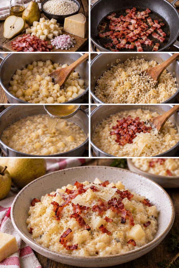 Risotto alle Pere con Speck Croccante e Asiago – Veneto