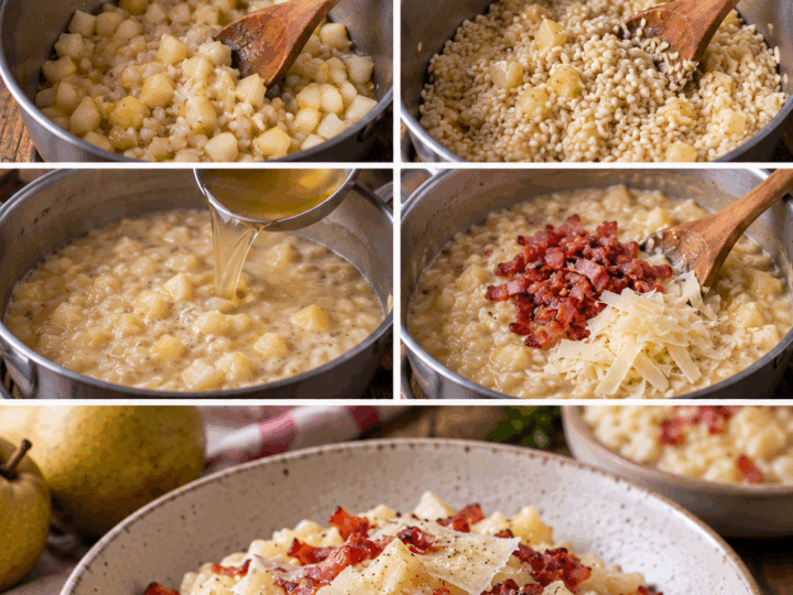 Risotto alle Pere con Speck Croccante e Asiago – Veneto
