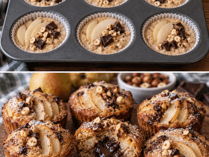 Tortine di Pere con Nocciole e Cuore di Cioccolato Fondente – Piemonte