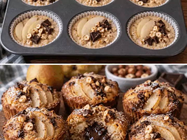 Tortine di Pere con Nocciole e Cuore di Cioccolato Fondente – Piemonte