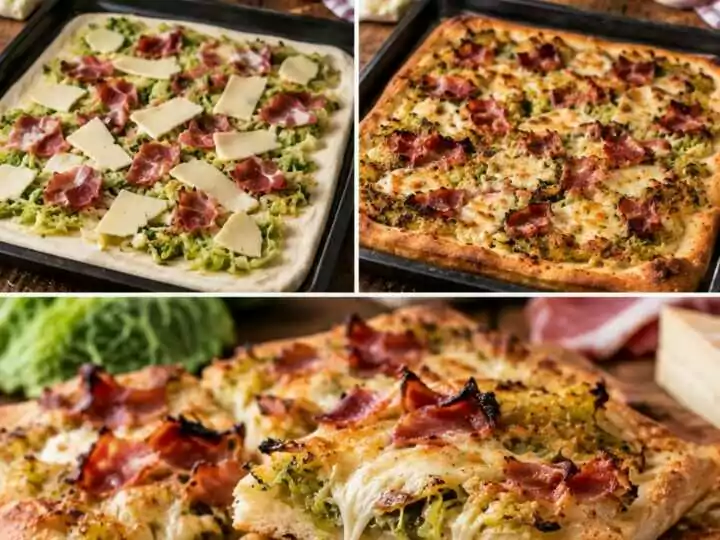 Pizza Bianca con Verza, Fontina e Speck Croccante