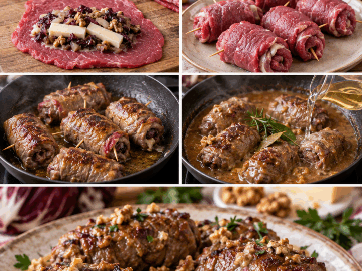 Involtini di Manzo con Radicchio, Asiago e Noci – Veneto
