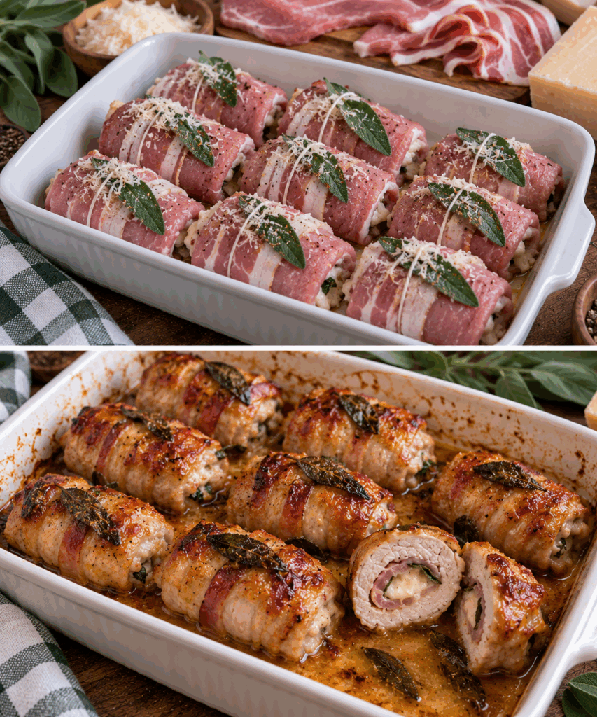 Involtini di Maiale con Pancetta, Salvia e Parmigiano – Emilia-Romagna