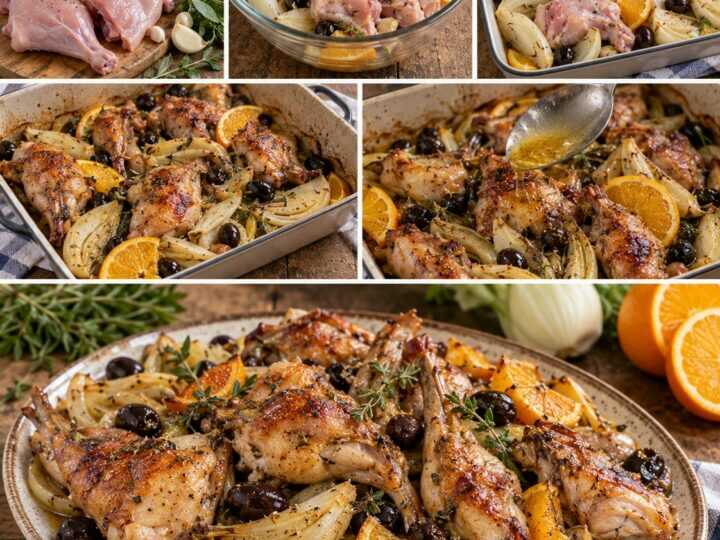 Coniglio al Forno con Finocchi, Arancia e Olive Nere – Sicilia