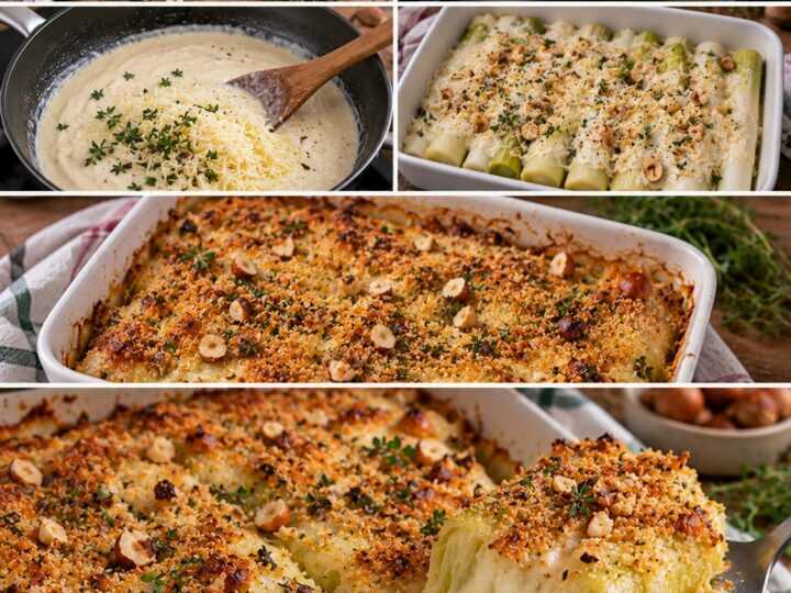 Porri Gratinati con Fontina, Nocciole e Timo – Piemonte