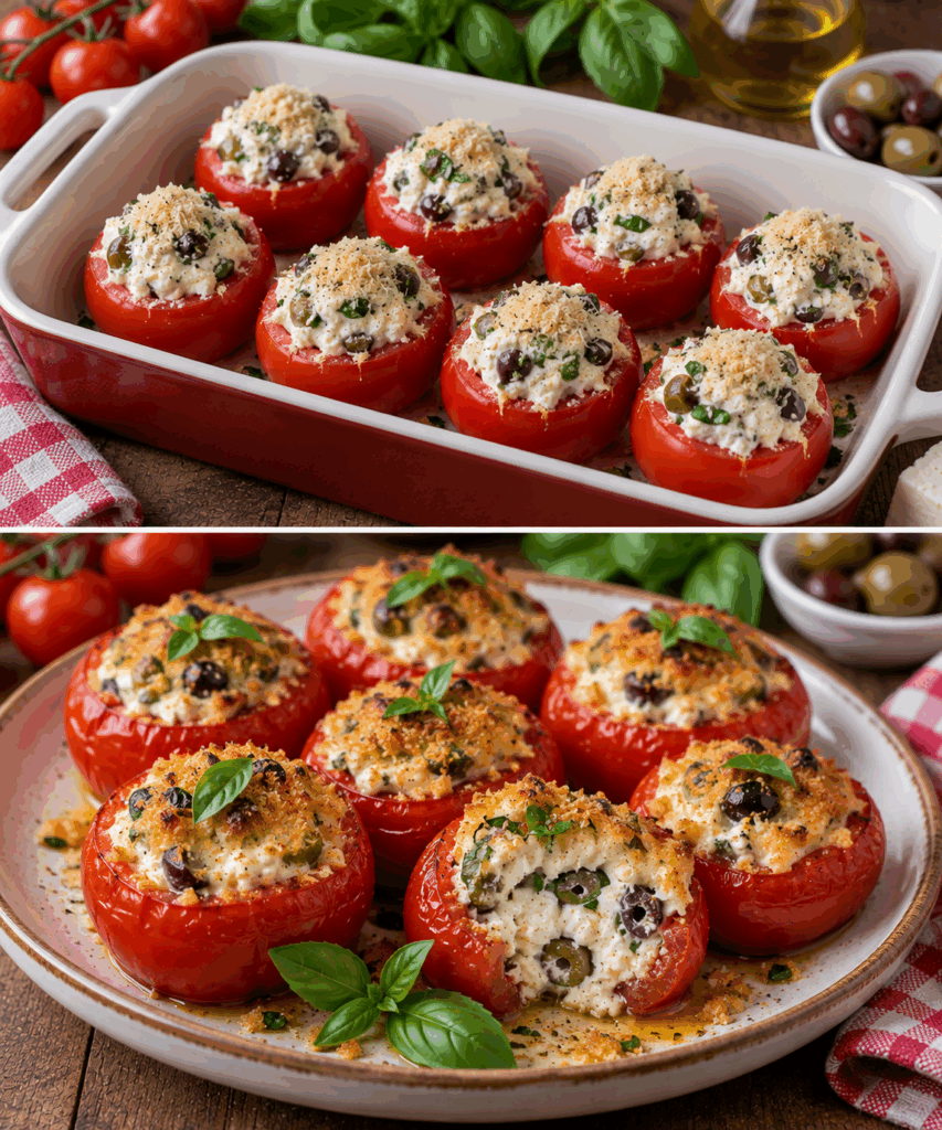 Pomodorini Ripieni di Ricotta, Olive e Basilico – Sicilia