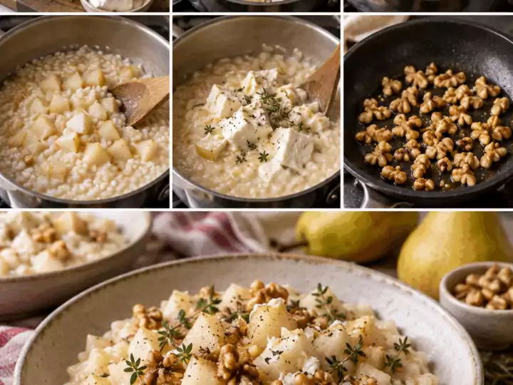 Risotto alle Pere, Robiola e Timo con Noci Croccanti – Piemonte