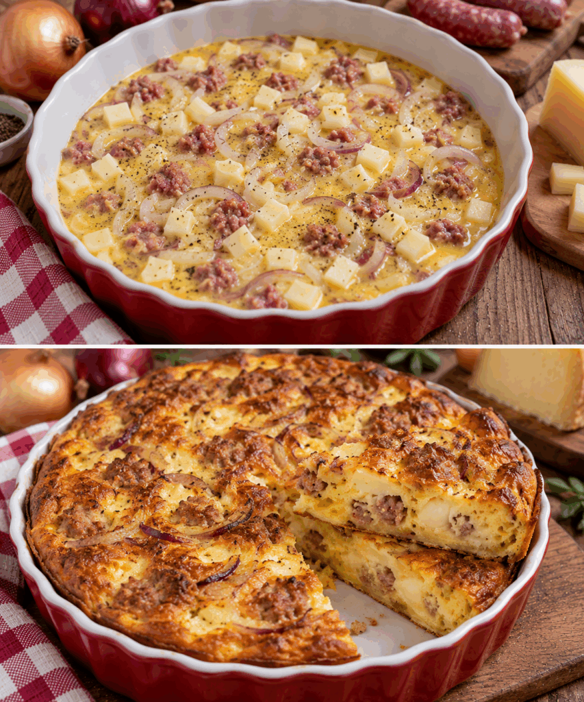 Frittata al Forno con Salsiccia, Cipolla e Caciocavallo – Calabria