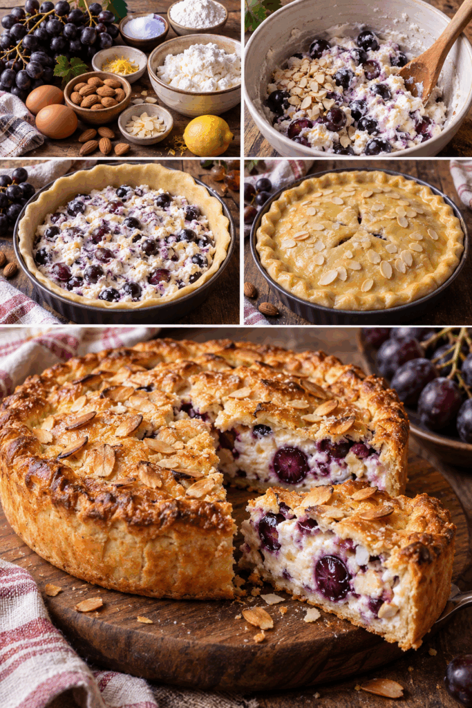 Torta Rustica all’Uva Nera, Ricotta e Mandorle – Puglia