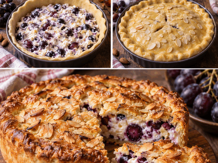 Torta Rustica all’Uva Nera, Ricotta e Mandorle – Puglia
