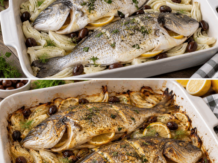 Orata al Forno con Finocchi, Olive Taggiasche e Limone – Liguria