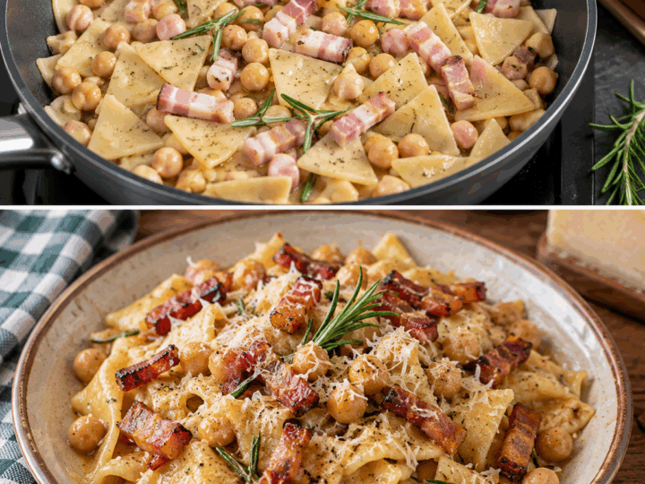 Maltagliati con Ceci, Rosmarino e Guanciale Croccante – Lazio