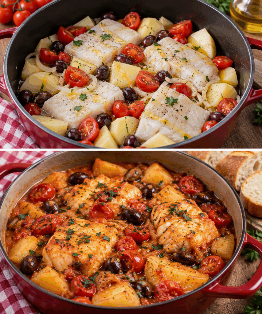 Baccalà in Umido con Pomodorini, Olive e Patate – Basilicata