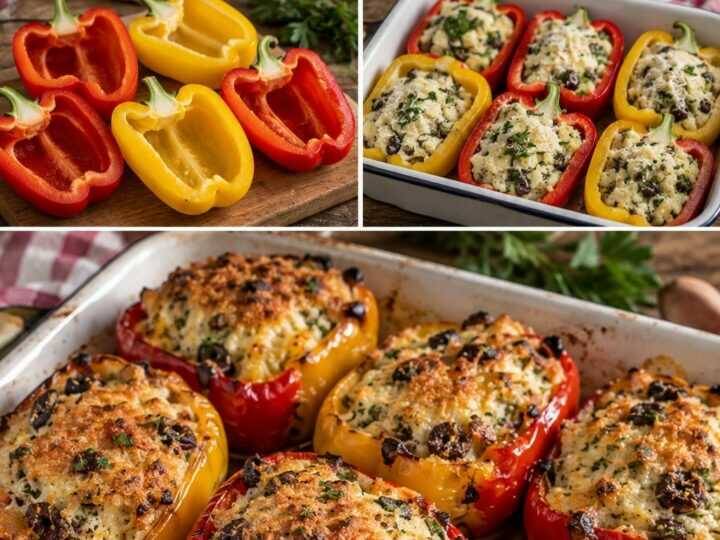 Peperoni al Forno Ripieni di Patate, Pecorino e Olive – Calabria