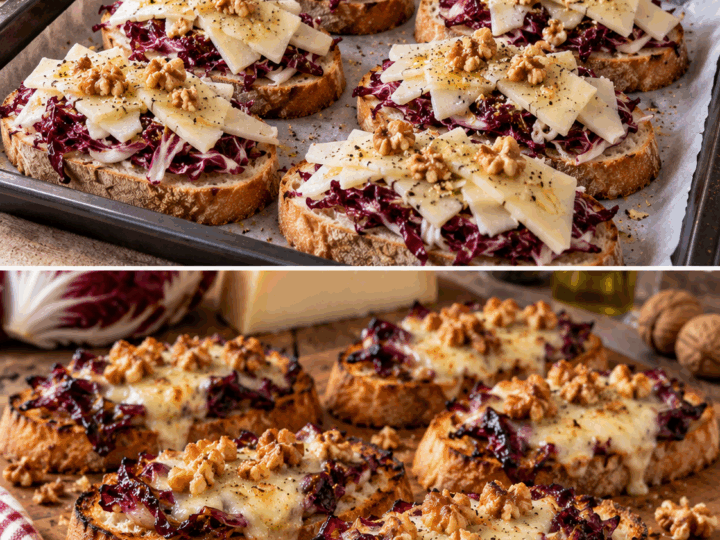 Crostoni Caldi con Radicchio, Asiago e Noci – Veneto