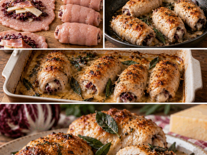 Involtini di Pollo con Radicchio, Montasio e Speck – Friuli-Venezia Giulia