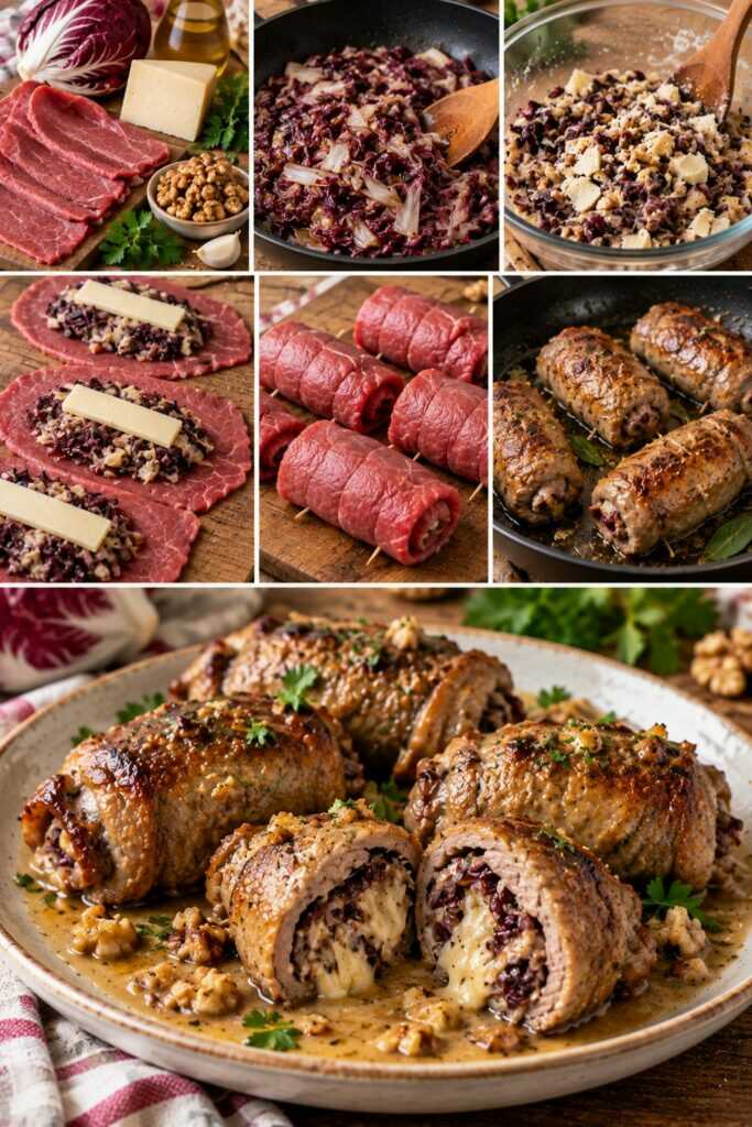 Involtini di Manzo con Radicchio, Asiago e Noci – Veneto
