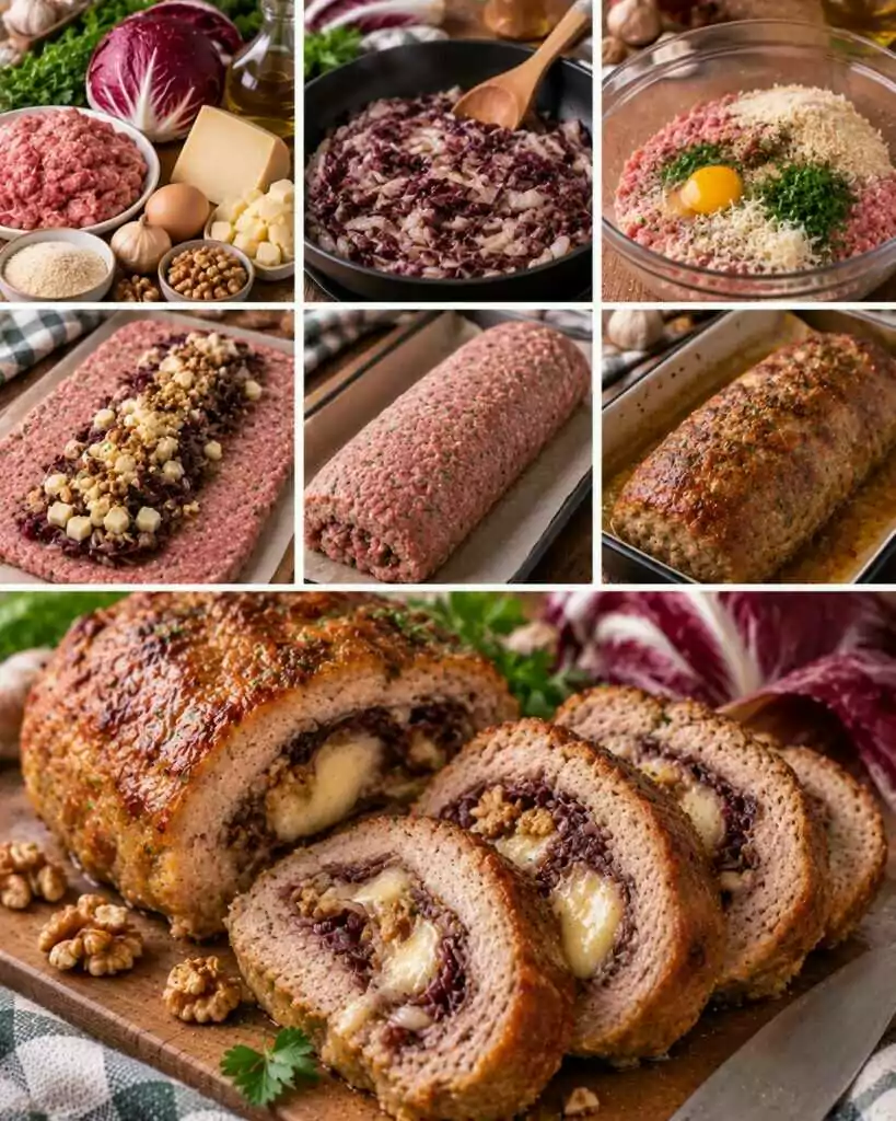 Polpettone di Maiale con Radicchio, Asiago e Noci – Veneto