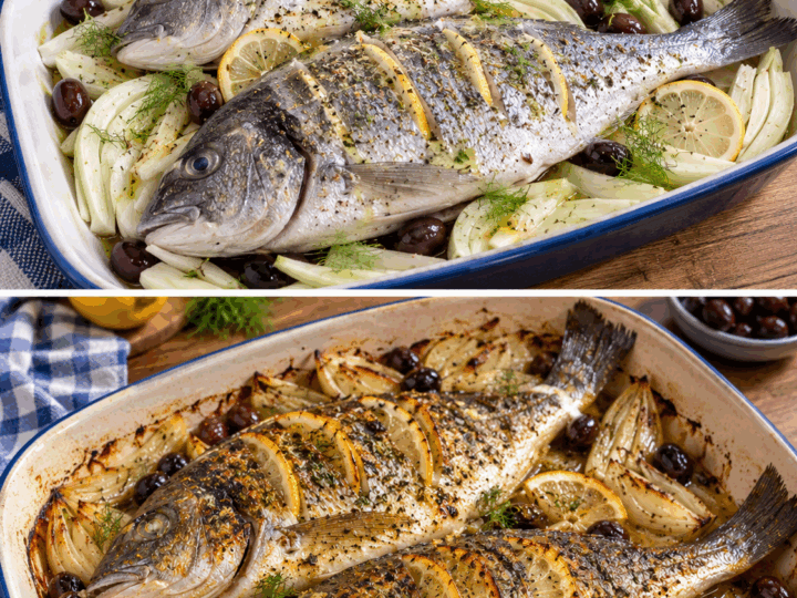 Orata al Forno con Finocchi, Olive Taggiasche e Limone – Liguria