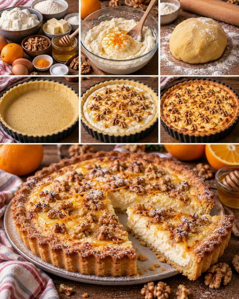Crostata di Ricotta al Miele con Noci e Scorza d’Arancia – Sardegna