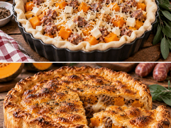 Torta Rustica di Zucca, Provola e Salsiccia – Campania