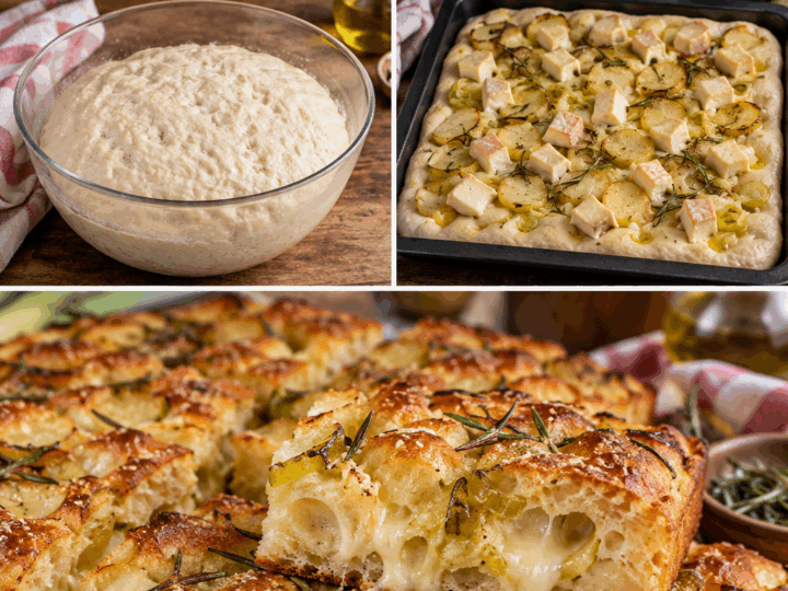 Focaccia Alta con Patate, Porri, Taleggio e Rosmarino – Lombardia