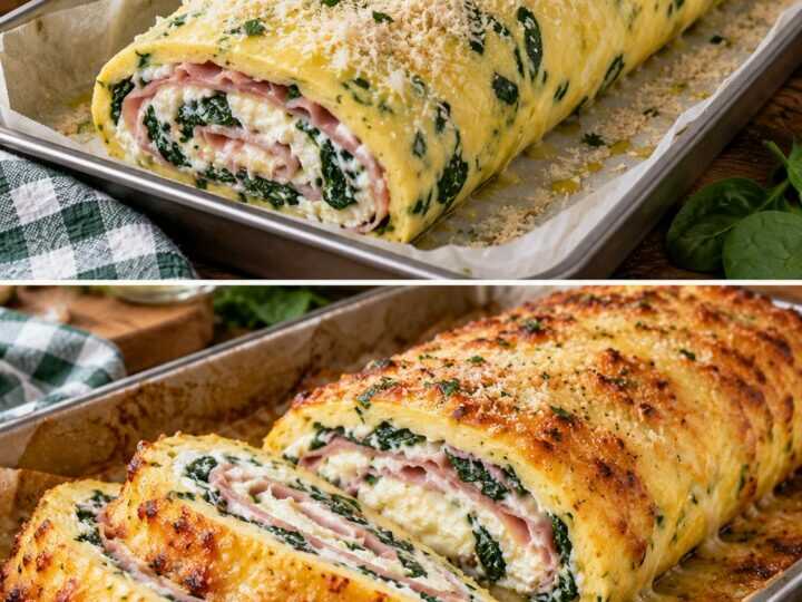 Rotolo di Frittata al Forno con Ricotta, Spinaci e Prosciutto